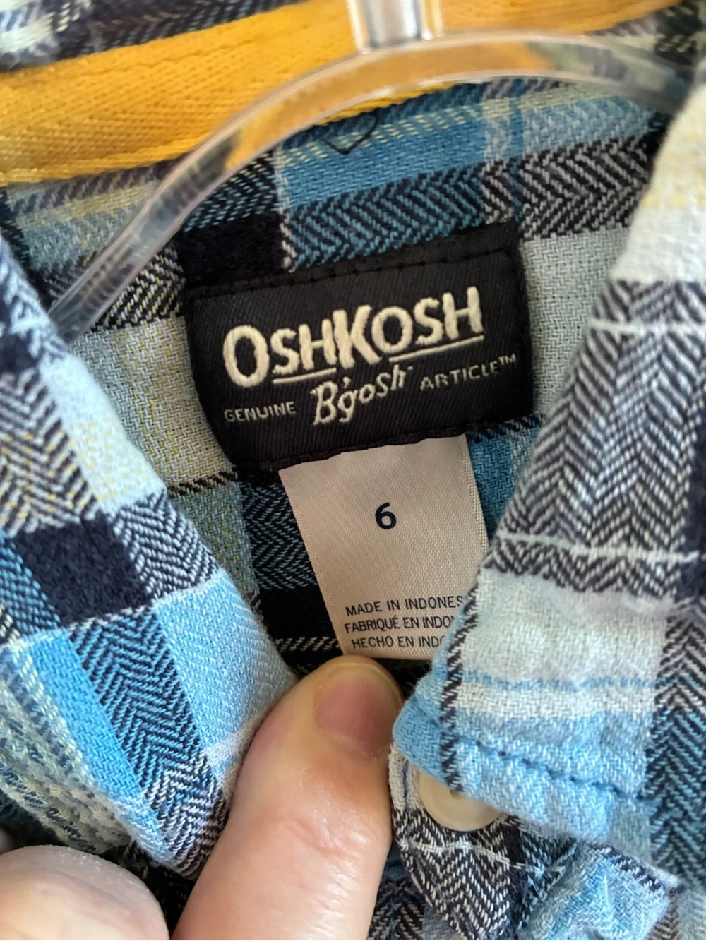 OshKosh B'gosh Light & Navy Blue Plaid Button-Down Shirt